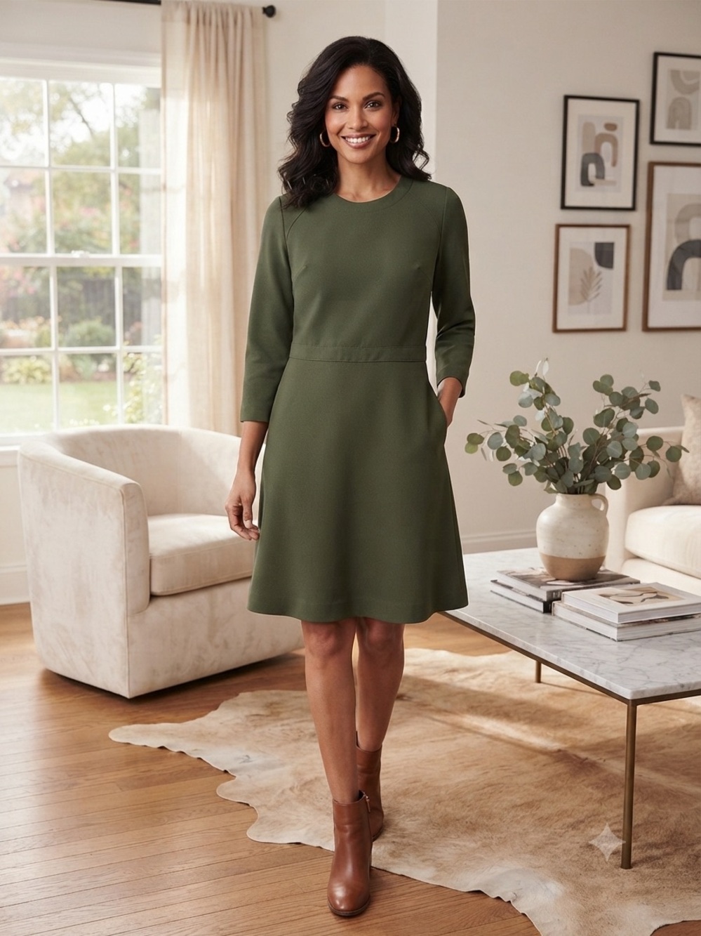 $129 NWT Banana Republic Olive Green Dress - Size 2